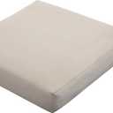 Classic Accessories Ravenna Water-Resistant 25 x 25 x 5 Inch Square Patio Seat Cushion Slip Cover & Foam, Mushroom, Lounge Chair Cushion