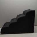 Dog Stairs for Small Dogs - High Density Foam Pet Steps, Extra Wide Dog Ramp with Non-Slip Bottom for High Beds, Couch and Sofa, Best for Dogs Injured, Older Doggy Cats, 4 Steps, Black