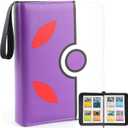 Collectible Trading Card Binder, 400 Pockets Card Holder with 50 Removable Sleeves, Portable Collection Binder Album Book Case Storage, Zipper Card Protective Sleeves for TCG, Sports Card (Master Purple)