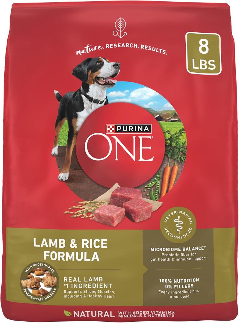 Purina ONE Dry Dog Food Lamb and Rice Formula - 8 lb. Bag (EXP 02/01/27) Purina ONE Dry Dog Food Lamb and Rice Formula - 8 lb. Bag (EXP 02/01/27)