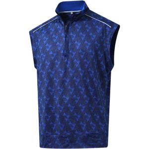 M MAELREG Golf Vests For Men Dry Fit Lightweight Moisture Wicking Performance Sports Breathable Golf 1/4 Zip Pullover Men (Large, Marina Blue Geo)