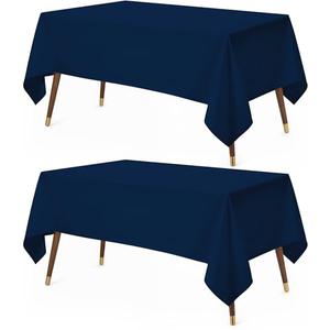 Utopia Kitchen Rectangle Table Cloth 2 Pack(60x102 Inches, Navy Blue), Tablecloth Machine Washable, Polyester Table Cover for Dining, Buffet Parties, Picnics, Events, Weddings and Restaurants
