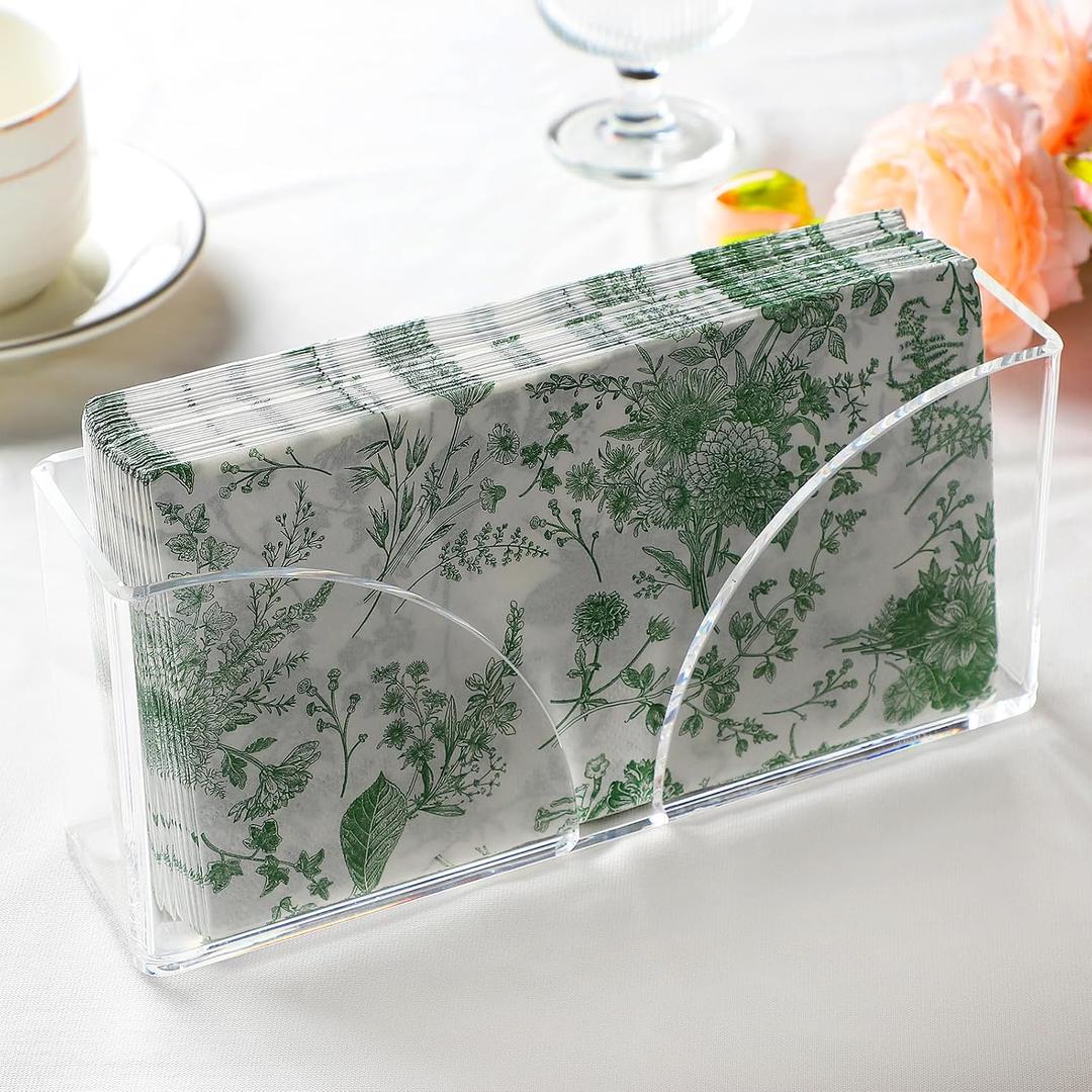 Acrylic Guest Towel Napkin Holder for Table，Guest Towel Holder, Clear Waterproof Vertical Napkins Holder for Dining Table，Disposable Hand Towels Tray for Bathroom, Hotel, Kitchen（Model c）
