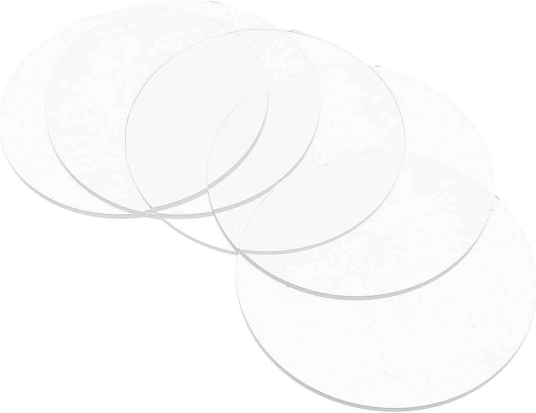 5pcs Round Acrylic Discs 5 Acrylic Circle Blanks for DIY Crafts Office Signs Home Decor and Table Decorations