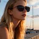 STGATN Vintage Round Sunglasses for Women Polarized UV Protection, Trendy Retro Designer Style ST028 (2. Matte Black Frame Grey Lens)