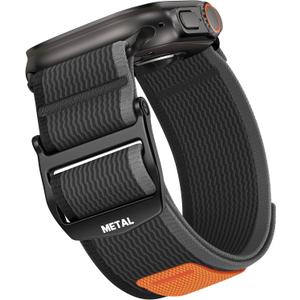 Haveda Trail Nylon Band Compatible with Apple Watch Ultra/Ultra 2/3 49mm 44mm 46mm 45mm 42mm Men, Soft Woven Sport Straps Rugged Wristband for iWatch Bands Series 11 10 9 8 7 6 5 4 3 2 1 SE, BlackGray