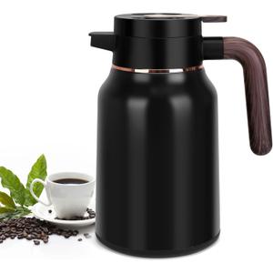 51oz Thermal Coffee Carafe, Stainless Steel Carafes for Hot Liquids 12 Hours, Insulated Coffee Carafes For Keeping Hot Coffee, Hot Water, Tea, Hot Beverage (Black)
