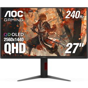 AOC Q27G4ZD 27" QD OLED Gaming Monitor, QHD 2560 x 1440, 240Hz 0.03ms, HDMI 2.0 x2, Display Port x2, G-Sync Compatible, Console Gaming Ready, 3-Year Zero-Bright-Dot