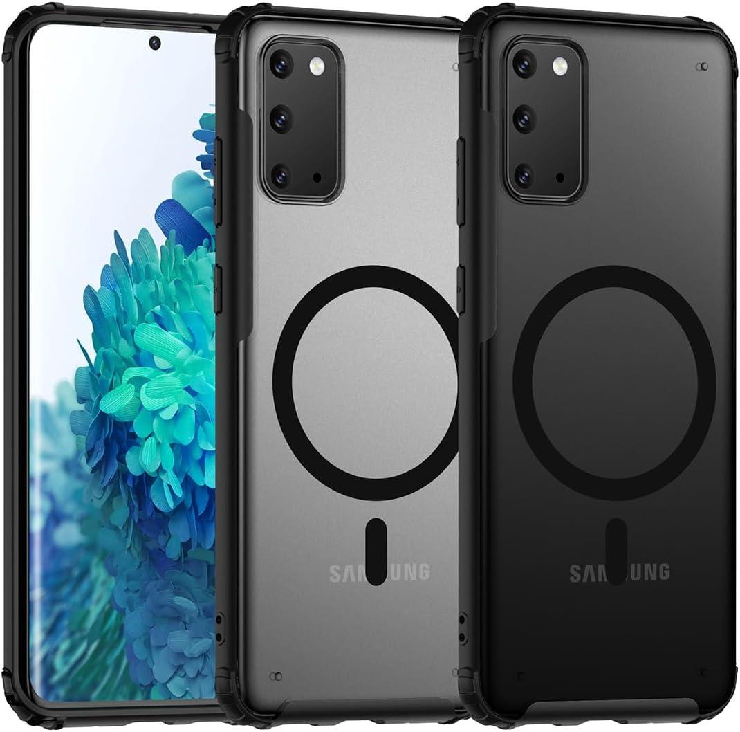 TIANNIUKE Magnetic Case for Samsung Galaxy S20, Translucent Matte Anti-Fingerprint,Compatible with MagSafe,Slim Fit Shockproof Protective Phone Case for Galaxy S20 Case (Black)