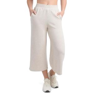 Danskin Women's Luxe Cropped Gaucho Pants (Medium, Oatmeal Heather)