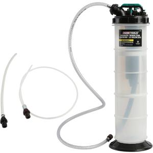 OEMTOOLS 24938 Pneumatic/Manual Fluid Extractor, 2.5 Gallon (9.5L) Oil Extractor Pump, for Coolant, Transmission, and Power Steering Fluid, 2 Dipstick Adapters, 5ft Hose