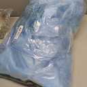 50 Organza Baby Blue Chair Bows for Wedding 7x108 Inches Crystal Yarn Sheer Chair Sashes Knots Ties for Party Banquet Birthday Hotel Restaurant Events Decorations