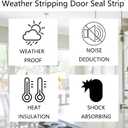 3 x Weather Stripping Door Seal Strip, Strong Adhesive, Soundproof, Lightproof, Weatherproof Foam Tape Insulation Strip for Sliding Door, Front Door Frame, Windows (1/2 in x 1/4 in x 13Ft)