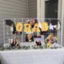 Harloon 2026 Graduation Decorations Graduation Photo Display DIY Iron Grid Decor with Clips Class of 2026 Grad Centerpieces Table Wall Decoration for Kindergarten Preschool High School College