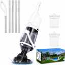 2026 Upgraded Cordless Handheld Pool Vacuum for Above Ground Pool, Rechargeable Small Pool Vacuum with Telescopic Pole, 60 Min Runtime, 14.1 GPM Suction, for Hot Tubs & Spas, Frost