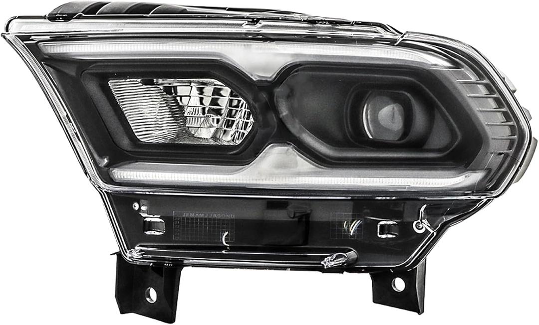 labwork Headlight Assembly Replacement for Durango 2021-2023 Headlights w/DRL Projector Black Set Driver Side LH 68433783AE