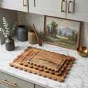 3 Pcs Acacia Wood Scalloped Cutting Board Set, Decorative Cutting Boards Bread Charcuterie Board for Cottagecore Kitchen Grandmillenial Decor Cheese Meat Fruit Bread Chopping Blocks (Classic Style)