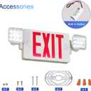 TANLUX Red Exit Sign with Emergency Lights, LED Emergency Exit Light with Battery Backup, UL Listed, AC 120/277V, Commercial Emergency Lights Combo for Business - 1 Pack