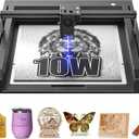 IWECOLOR Laser Engraver Machine 10W Output Power, 72W DIY Laser Engraving Machine 0.06mm High Precision Laser Cutter and Engraver for Wood and Metal, Paper, Acrylic, Glass, Leather etc, 14.9" x 14.9"