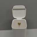 Makeup Brush Holder with Lid, Push Pop-Up Makeup Brush Organizer,4 Slots Makeup Cosmetics Organizerfor Vanity Decor, Bathroom Countertop ,Large Capcity, Dustproof,Waterproof | White and Gold