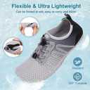 Hike Barefoot Water Shoes for Women Men Footwear, Quick Dry Wide Toe Box Pro Beach Swim Athletic Sports Shoes, Non-Slip Lightweight Aqua Shoe for Pool Hiking Walking Kayaking Diving Surfing (New--grey)