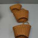 3 Pack 6.3 x 5 inch Woven Hanging Fruit Basket, Wall Hanging Wicker Baskets, Wall fruit Wicker Basket for Kitchen, Planter, Vegetable & Fruit, Boho Home Decor