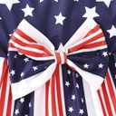 Girls 4th of July Dress Toddler Patriotic American Flag Outfit with Flutter Sleeves Red White Blue Skirt (2-3T)