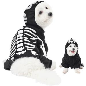Spooktacular Creations Pet Dog Plush Skeleton Hoodie Costume for Halloween Dress Up Party, Pet Carnival, Outdoor Play (Medium)