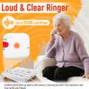 Big Button Phone for Seniors, Uvital Senior Landline Phones for Elderly with 10 One-Touch Dialing Big Buttons, Corded Landline Telephone with SOS Emergency Button, Replaceable Photo, Adjustable Volume
