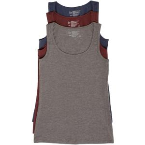 Felina Stretch Layering Womens Tank Top - Seamless Cotton Tank Top for Women, Workout Top (3-Pack) (Large, Grey Plum Vitage Indigo)