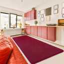 HOMORE 2x6 Hallway Runner Rug for Bedroom,Burgundy Rug Washable Area Rug Low Pile Living Room Kitchen Nursery Decor,Non Slip Thickened Memory Foam Area Rug for Dorm Hallway Indoor Home Decor