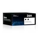 CF226A 26A Black Toner Cartridges 2 Pack Works for Pro M402dn M402n M402dw Pro MFP M426fdw M426fdn M426dw Series Printer Compatible Replacement for HP 26A CF226A 26X CF226X (Black) ONE IS USED ONE IS NEW