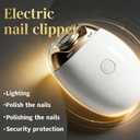 3 in1 Automatic Electric Nail Clipper, New Universal Automatic Fingernail Grinder, Automatic Nail Trimmer with Light and Nail Scraps Storage-a