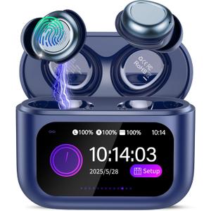 Sleep Earbuds Bluetooth 5.4 in Ear Touch Screen Sleep Headphones, Small Design Mini Sleep Earbuds for Side Sleepers with Sleep Mode, 48H Playtime Sleep Earphones Clear Calls, Seablue