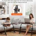 TV Tray Table, Mobile TV Dinner Trays for Eating on Couch, Folding Side Desk with Wheels, Tilt & Height Adjustable Snack Table Laptop Desk for Sofa Living Room Bedroom & Office (Brown), 31.52 inches x 15.76 inches x 19.7 inches
