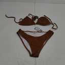 swimall Women's Triangle Bikini Set Cheeky High Cut Sexy Two Piece Swimsuit Cute Halter Bathing Suit,M