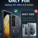 FNTCASE for Samsung Galaxy S21-Ultra Case: Military Grade Rugged Cell Phone Cover with Kickstand | Shockproof TPU Protection Bumper Matte Textured Design for Samsung S21 Ultra Cases 6.8 inches (Black)