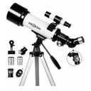 Koolpte Telescope for Kids, 70mm/500mm AZ Refractor for Beginners, WhitePortable telescope for kids and beginners to view the Moon and landscapes, with AZ mount, phone adapter, remote and case
