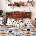 Luxury Halloween Throw Blanket - Cozy Pumpkin Ghost Bat Spider Web Print, Ultra Soft Flannel Plush Blanket for Couch, Sofa & Bed, Lightweight Warm Fall Decor, 40x30 Inches