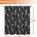 Halloween Goth Skeleton Shower Curtain 72x72 Inch Gothic Skull Shower Curtains for Bathroom with Hooks Halloween Bathroom Home Bath Decor Waterproof Fabric