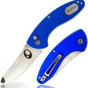 Kids Pocket Knife with Clip & Safe Rounded Tip for Boy First Knife, Toddler Starter folding Knives with Japanese 420J2 Stainless Steel Sharpened Blade & Durable G10 Handle (Blue)