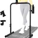 25.5Inch Walking Pad Handle Bar Attachment Only with Cup and Phone Holder Stainless Steel Adjustable Treadmill Handrails,Increase Height from 30.7 to 39.37Inch,Comfortable Grip