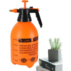 Handheld Garden Pressure Pump Sprayer Lawn Water Spray Bottle,One-Hand Pressure Pump Sprayer,33 * 14.5cm Adjustable Brass Nozzle, and Safety Valve, Ideal for Gardening,Cleaning and Agriculture (3L orange)