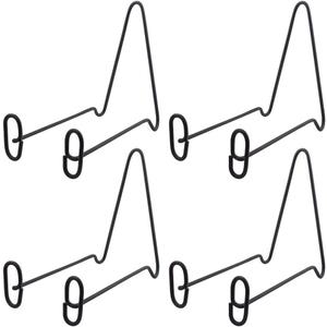 MOCOUM 4 Pack Display Stand Easel Iron Bowl Stands for Display Large Deep Bowls, Platters and Deep Dishes (Black, 7 inch, 4 pack)