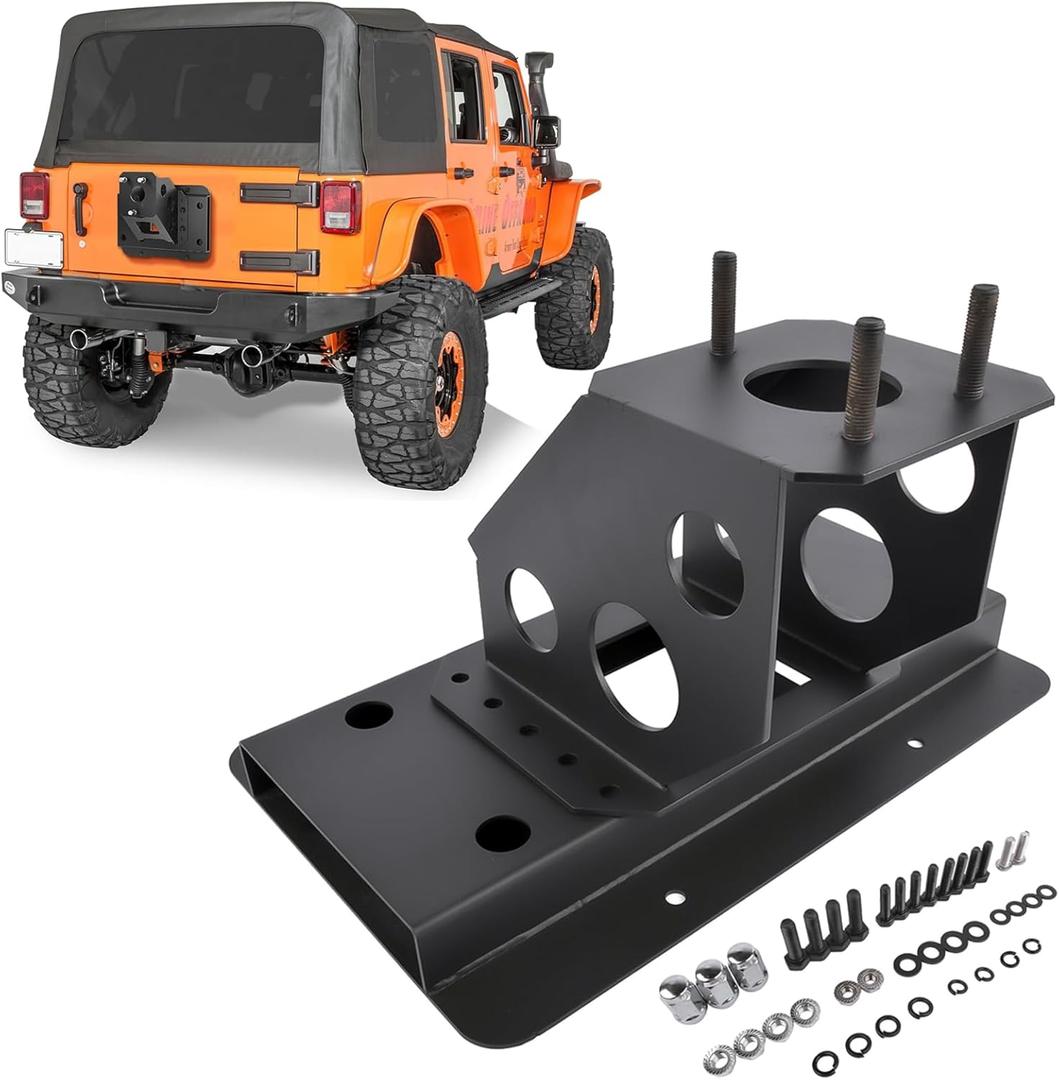 Adjustable Spare Tire Carrier Heavy-Duty Replacement for 2007-2018 Jeep Wrangler JK JKU Unlimited 2/4 Doors up to 40 inches Spare Wheel Holder Rack Mounting Bracket