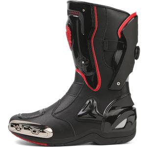 Zeozoom Motorcycle Riding Boots Motorcycle Leather Boots for Women and Men Protection Anti Slip Racing Sports (Black, Adult, Men, 11.5, Numeric, US Footwear Size System, Medium)