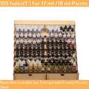 Craft Paint Storage-Modular Paint Organizer - Holds 105 Bottles of Vallejo, 14 Brushes, 2 Cabinets, and Miniature Stands - Art Tool Storage Rack for Miniature Set
