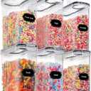 PRAKI Large Dry Food Storage Containers with Lids, 6PCS Airtight Cereal Containers Storage Set, Leak-proof Canister Set for Kitchen Pantry Organization with 20 Labels & Marker (4L Black)