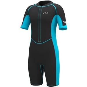 Hevto Kids Wetsuit Shorty for Boys Toddler Girls Youth 2mm Neoprene Thermal Wet Suit Front Zip for Swimming Snorkeling Surfing Diving Size 14