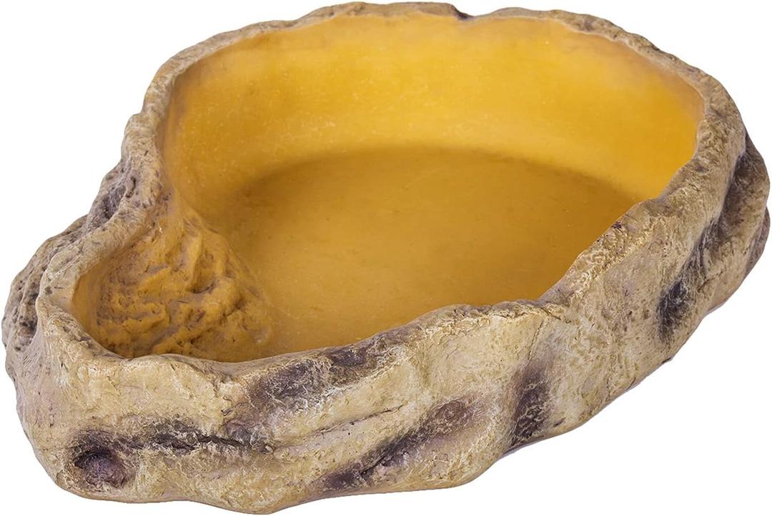 REPTIZOO Reptile Water Bowl Terrarium Water Dish Food Feeding Bowl for Reptile Amphibian Pets Large(11"x 8"x 2.4")
